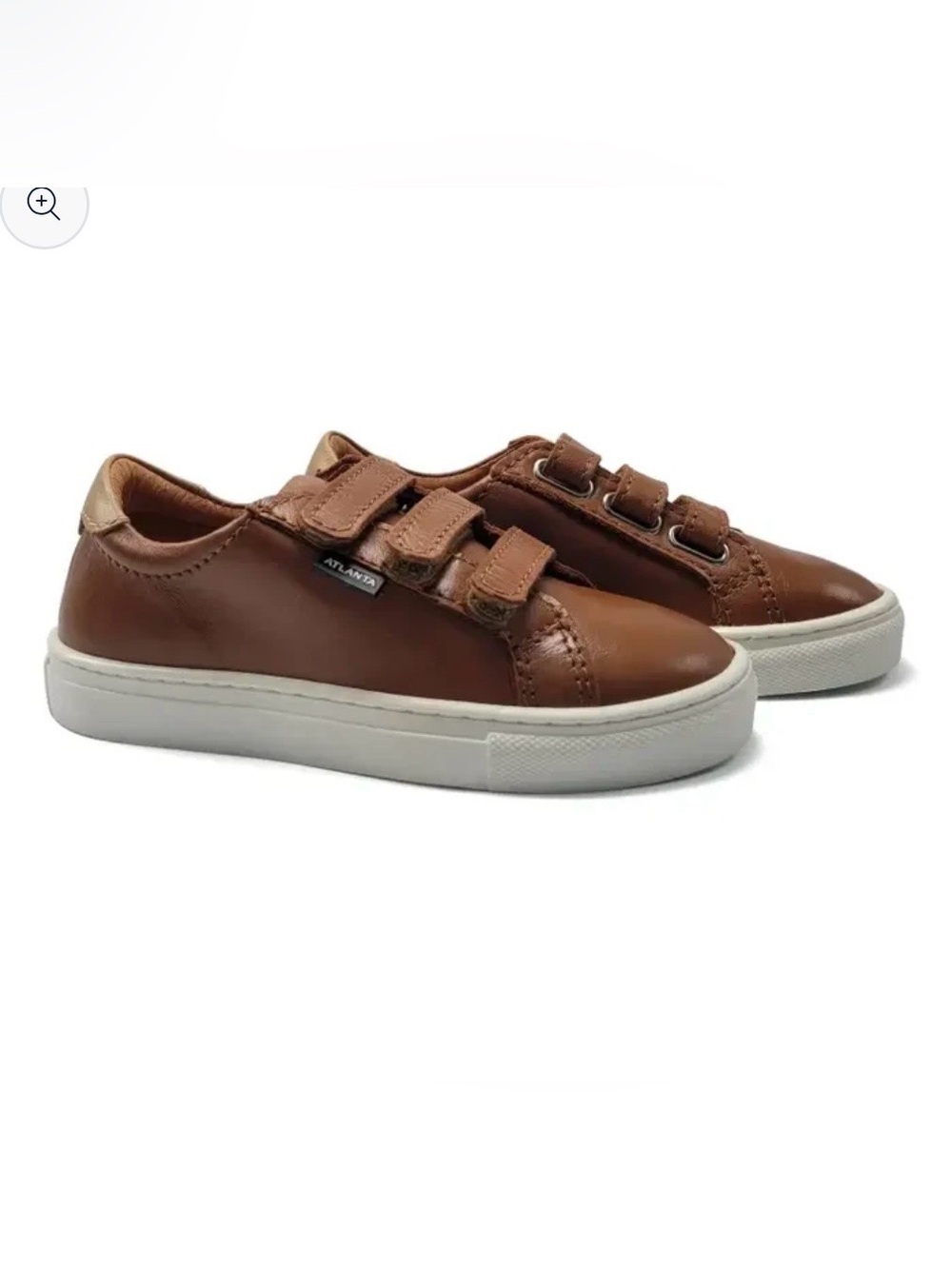 Atlanta Mocassin Camel Smooth 3-Strap Kids Sneaker NEW WITHOUT BOX
